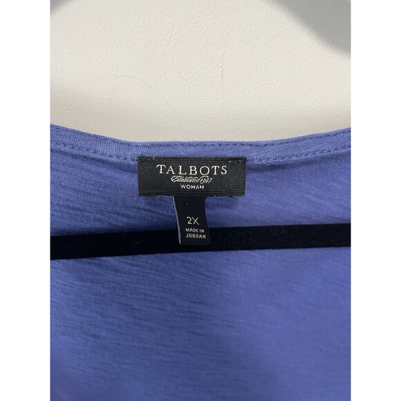 Talbots Women 2X Blue Cotton Open Lightweight Cardigan Neutral Modern - Picture 3 of 6